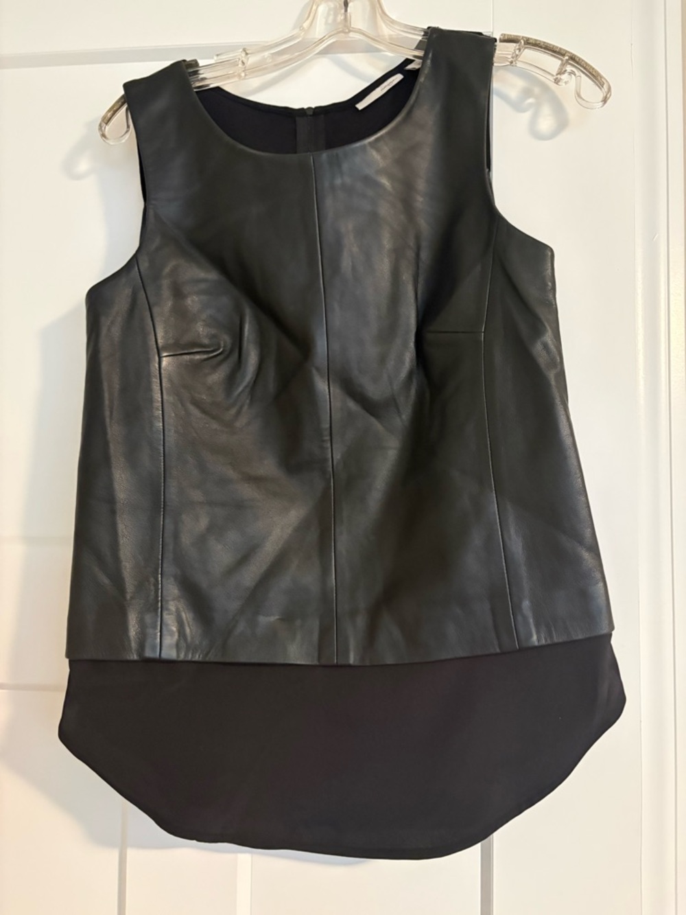 Halogen Black Faux Leather Tank